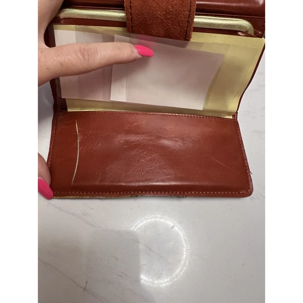 Vtg 1970s Patchwork Suede Leather Wallet‎ Organizer Boho Made in Hong Kong